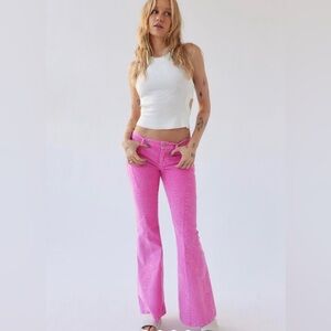 Urban Outfitters BDG Barbie pink corduroy extreme flare pants